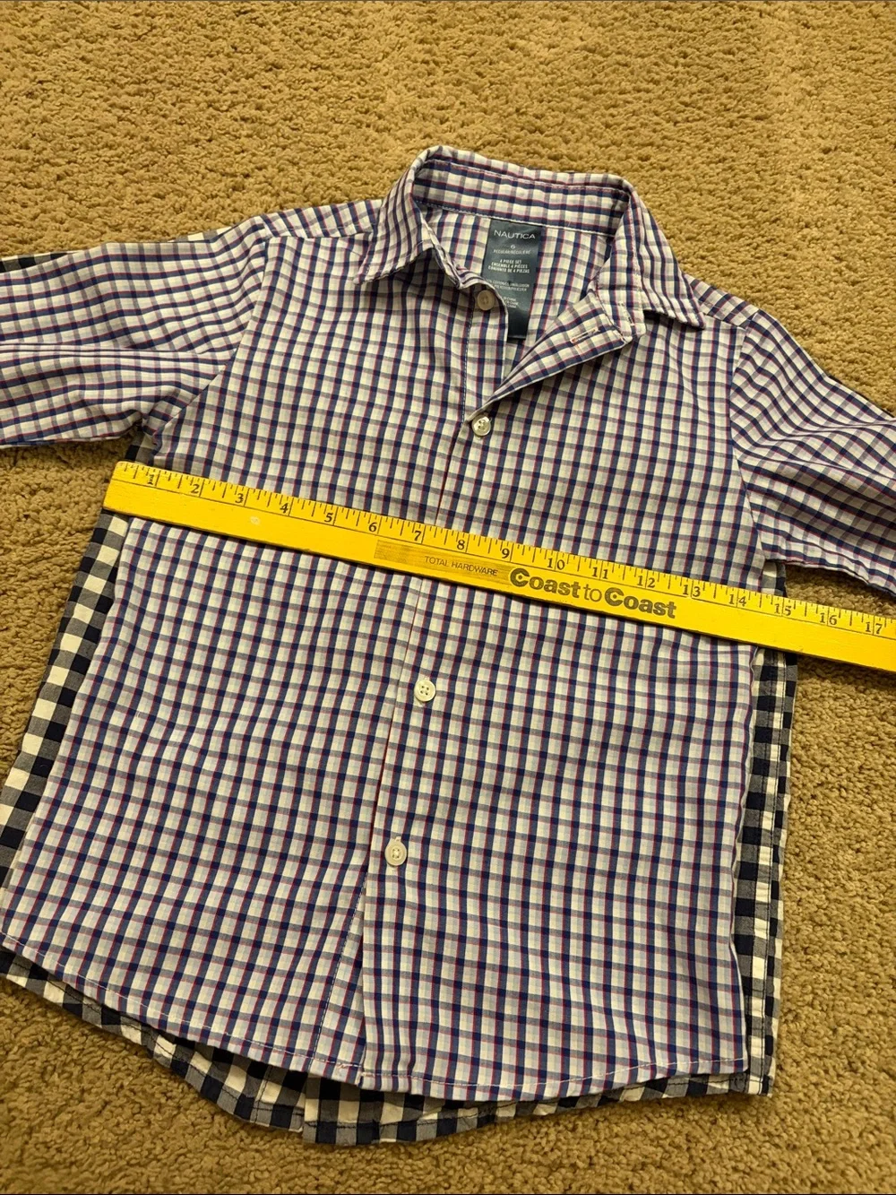 Plaid Long Sleeve Button Down Shirts Boys Size 6 Nautica Children’s Place Blue